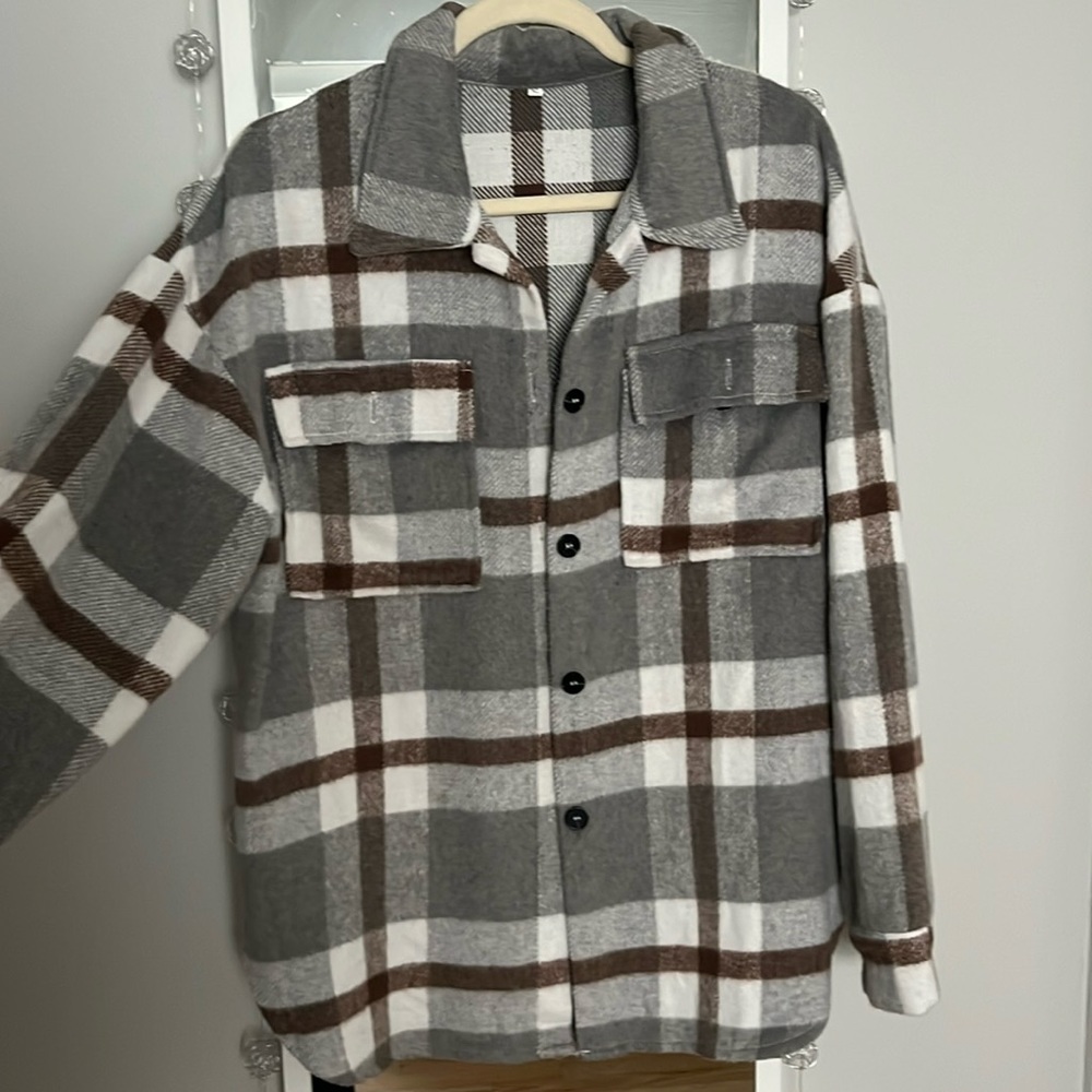 Brown grey women’s flannel
